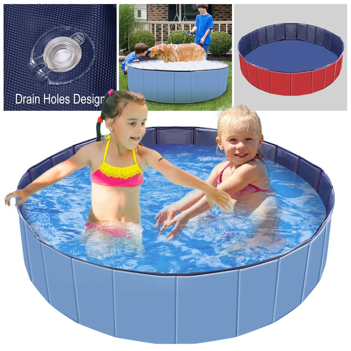 Foldable Pet Swimming Pool PVC Kiddie Baby Dog Swim Pool