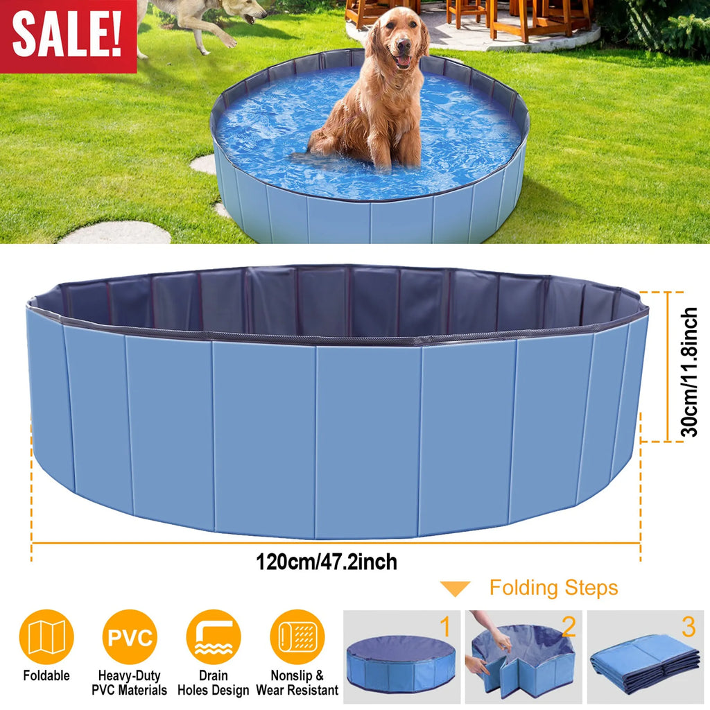 Foldable Pet Swimming Pool PVC Kiddie Baby Dog Swim Pool