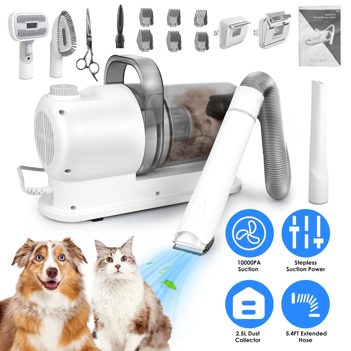 Professional Pet Hair Grooming Vacuuming Kit
