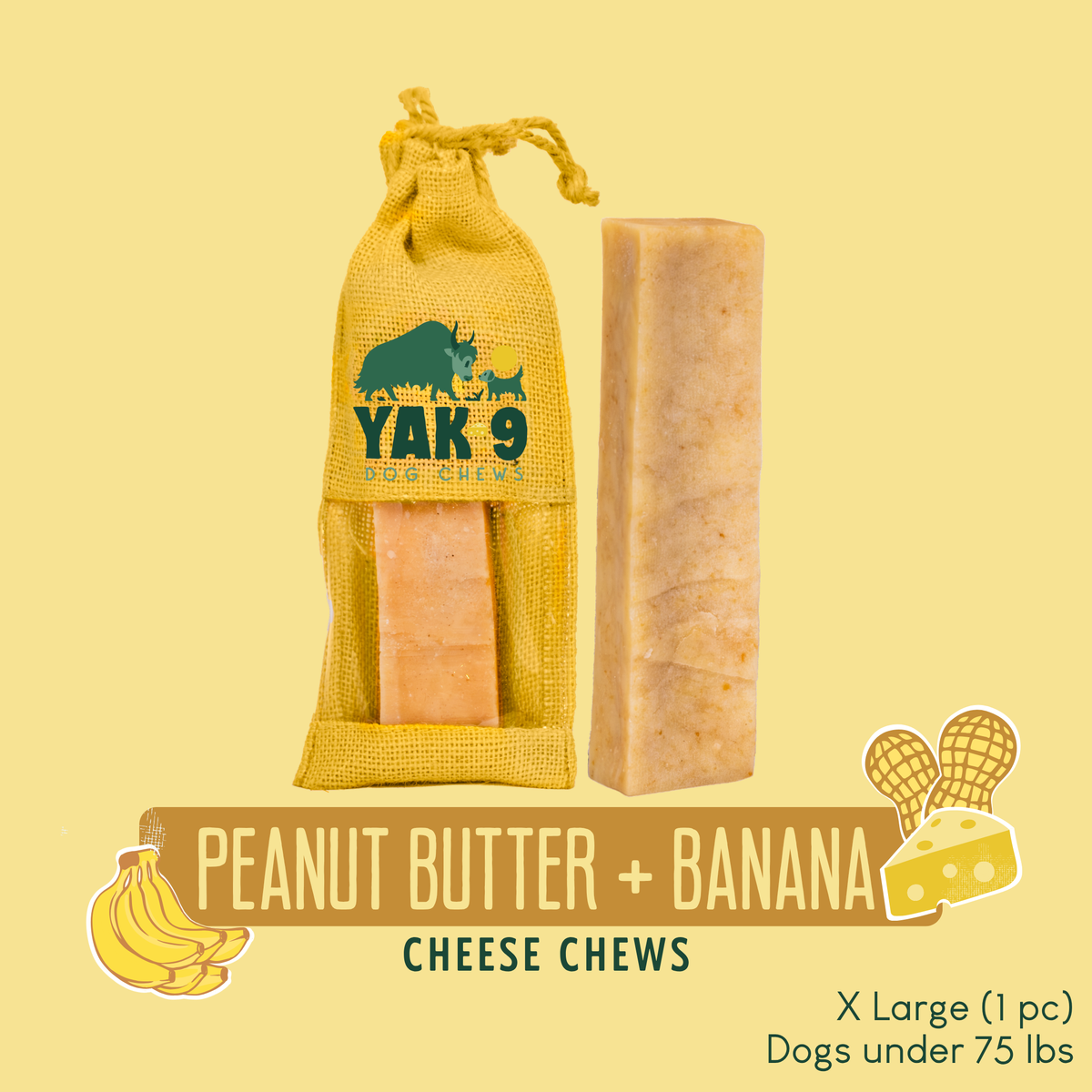 Peanut Butter Banana Chews for Dogs