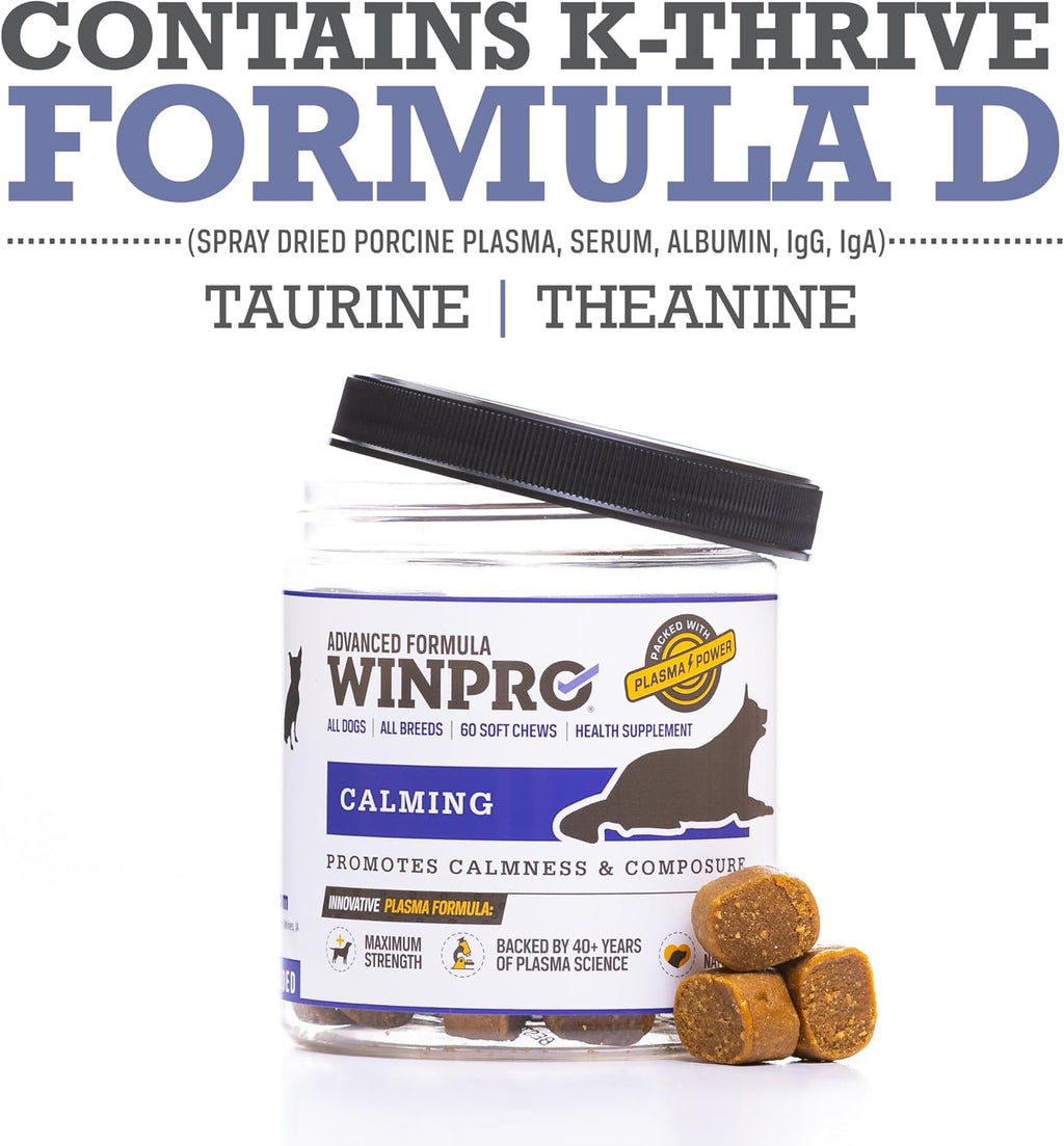 Calming Chews for Dogs – Plasma-Powered Soft Chews to Promote Relaxation and Calming Effect – Made with Natural Ingredients, Grain-Free - Suitable for All Breeds & Sizes – 60 Count