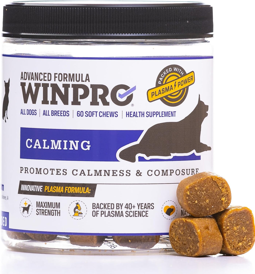 Calming Chews for Dogs – Plasma-Powered Soft Chews to Promote Relaxation and Calming Effect – Made with Natural Ingredients, Grain-Free - Suitable for All Breeds & Sizes – 60 Count
