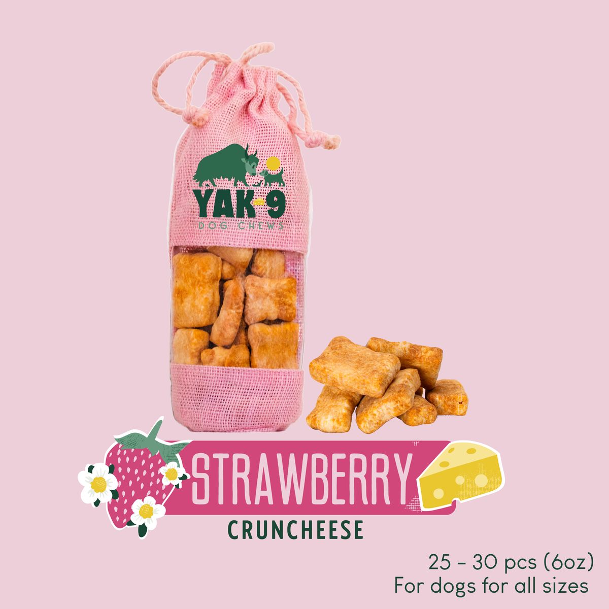 Strawberry Cheese Chews for Dogs