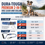 Dog Helios ® 'Dura-Tough' 2-in-1 Reflective Adjustable Fashion Dog Leash and Collar
